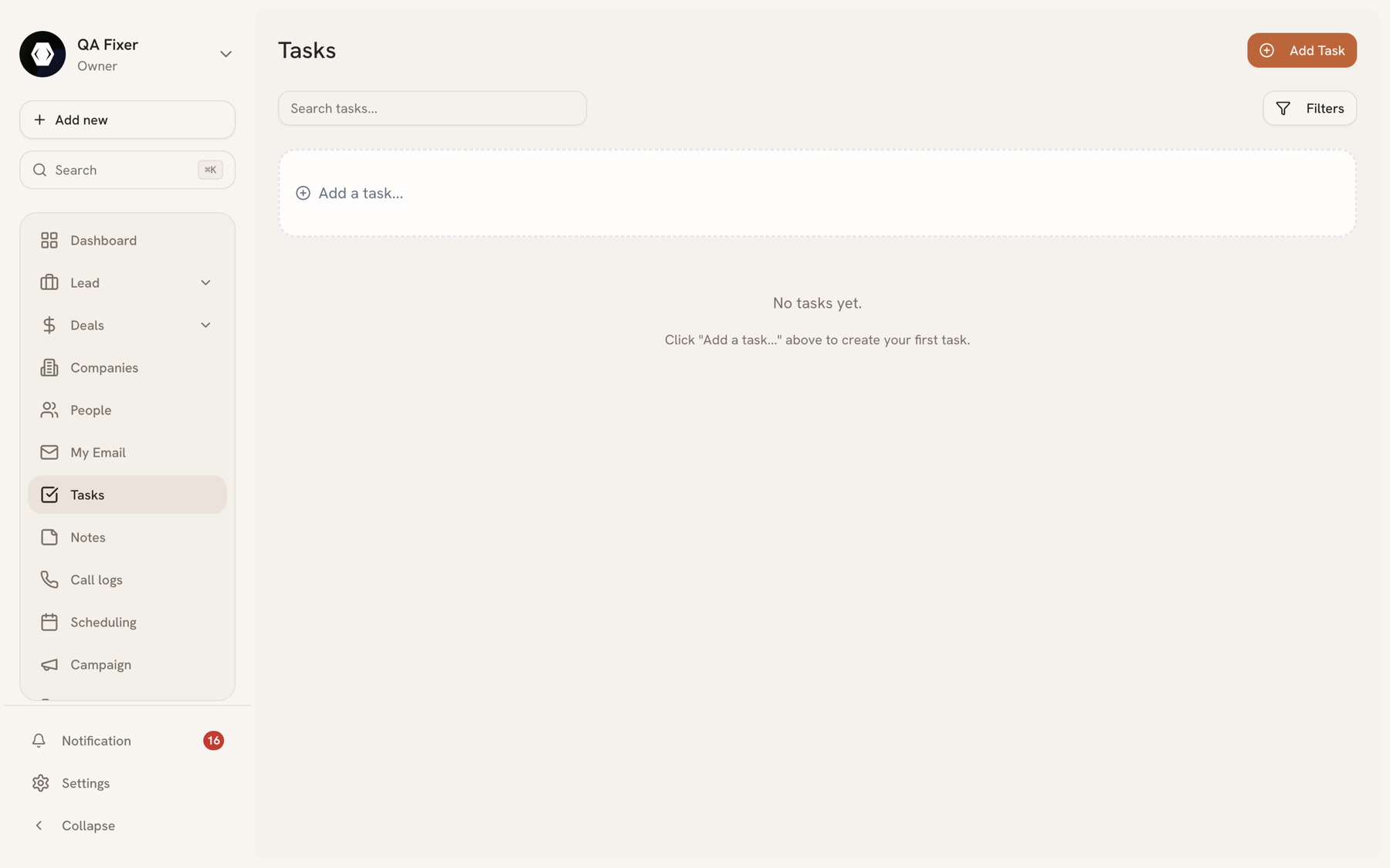 Tasks list with status, priority, due date, assignee, and the record each task belongs to